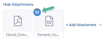 Screen shot with blue magnet attachment icon indicated