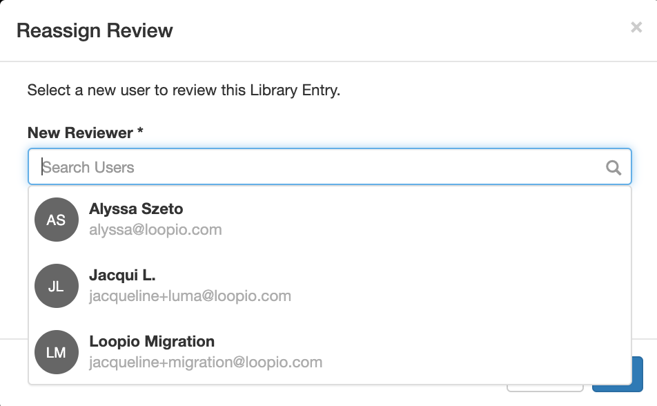A_screenshot_of_the_Reassign_Review_modal_with_the_New_Reviewer_dropdown_exposed.png