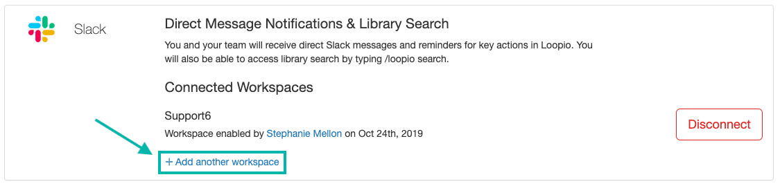 Screenshot_of_the_Integrations_screen_Slack_section_with_the_connect_link_indicated_-_additional_workspace.png