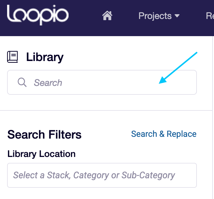 A_screenshot_of_the_Library_page_with_the_search_field_indicated.png