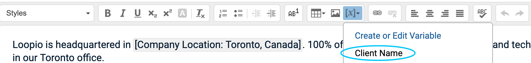 can i use a dynamic placeholder merge variable to auto fill client name loopio help center dynamic placeholder merge variable