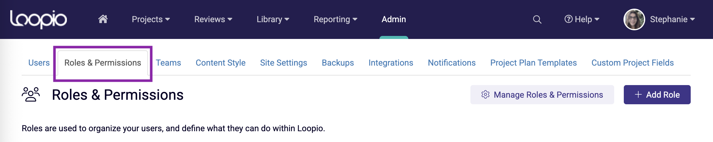 Roles and Permissions tab in Admin screen.png