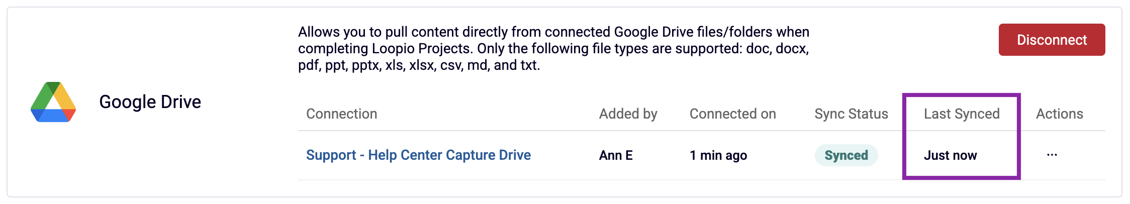 Loopio Google Drive last synced date and time.png