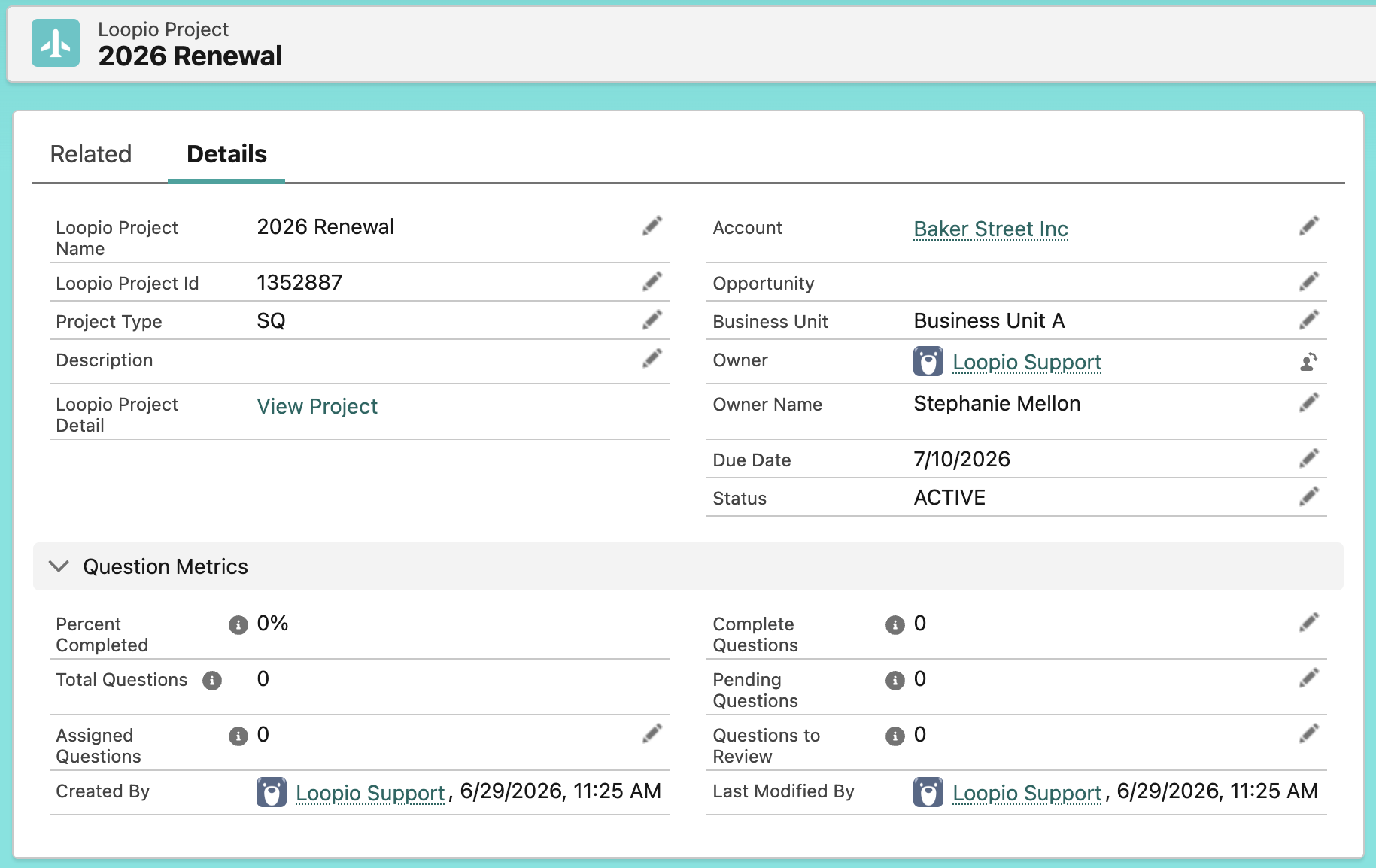 Loopio Project Details in Salesforce.png