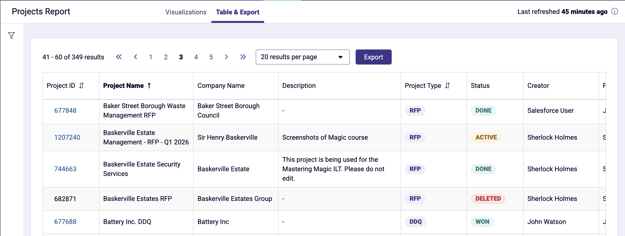 Projects Report Table & Export View.png